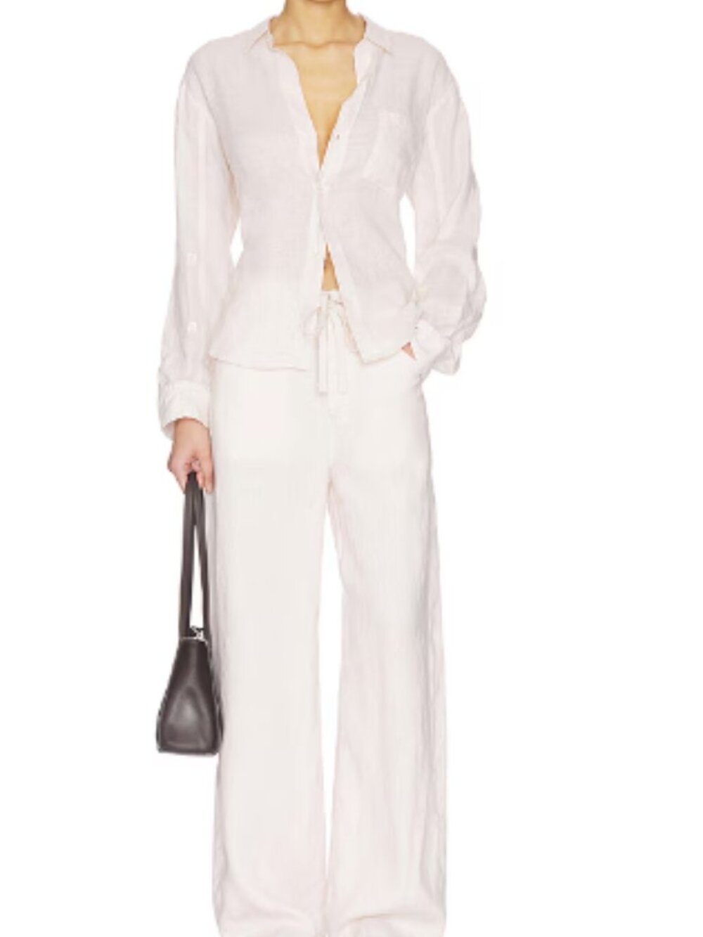 CITIZENS OF HUMANITY Brynn Drawstring Waist Wide Leg Linen Pants 25
